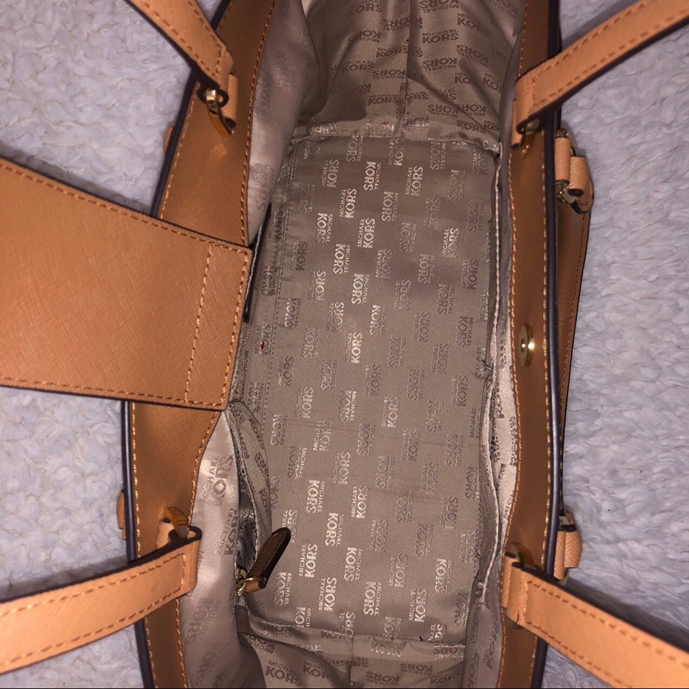 Michael Kors Jet Set Logo Brown Shoulder Bag - Picture 4 of 4